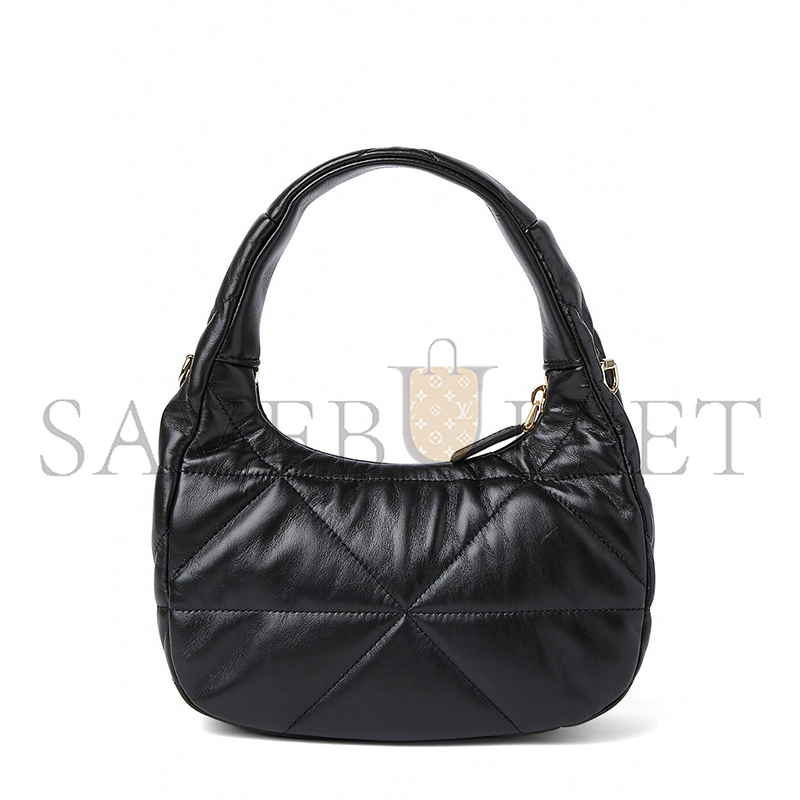 Pra*a mini quilted stitch shoulder bag in black 1ba384 (21*12.5*6.5cm)